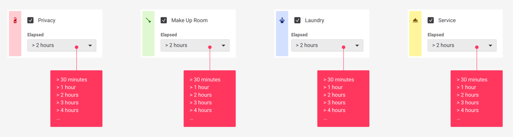 iah dash room status dropdown