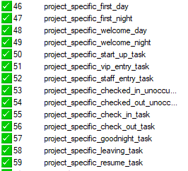 Screenshot of STR project-specific tasks