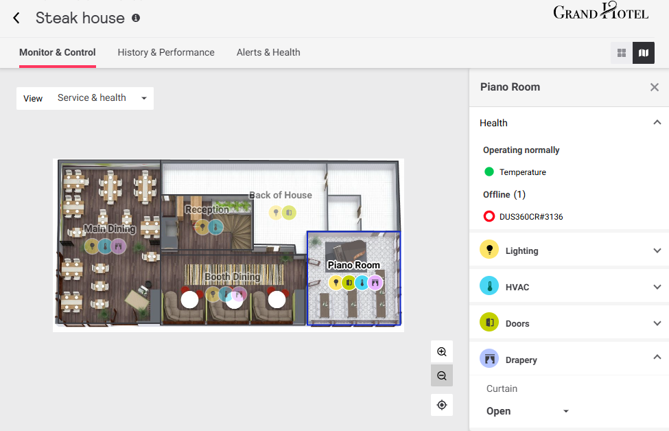 iah room view floor plan service