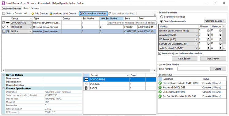 sb search devices network