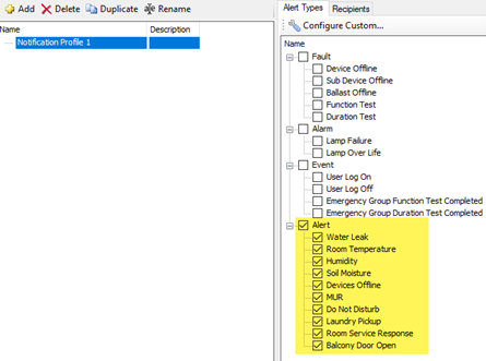 sm config settings smtp alert types