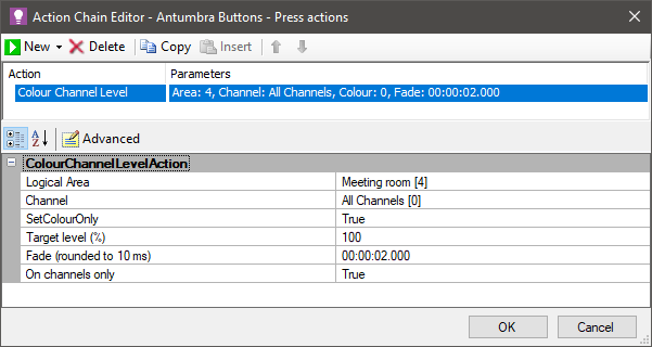sb action chain editor color channel level