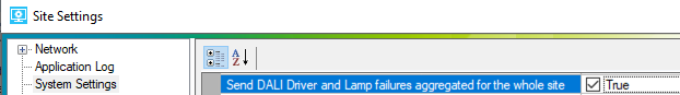smc site settings system send aggregated dali failures whole site
