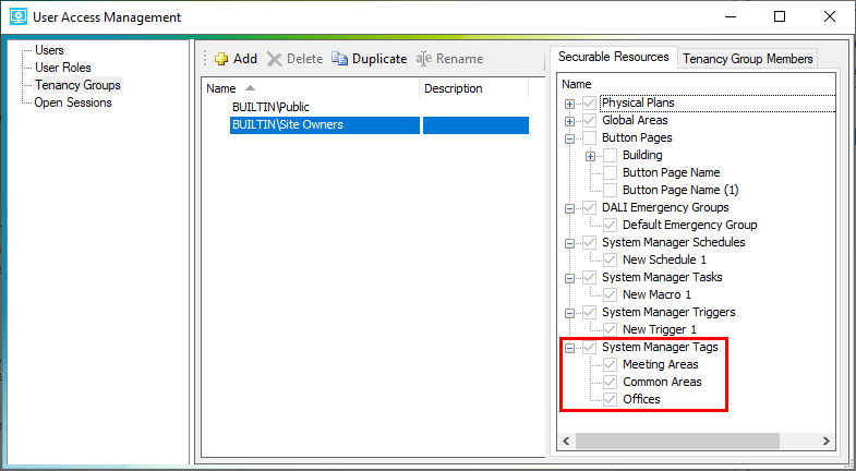 smconfig tenancy roles tags
